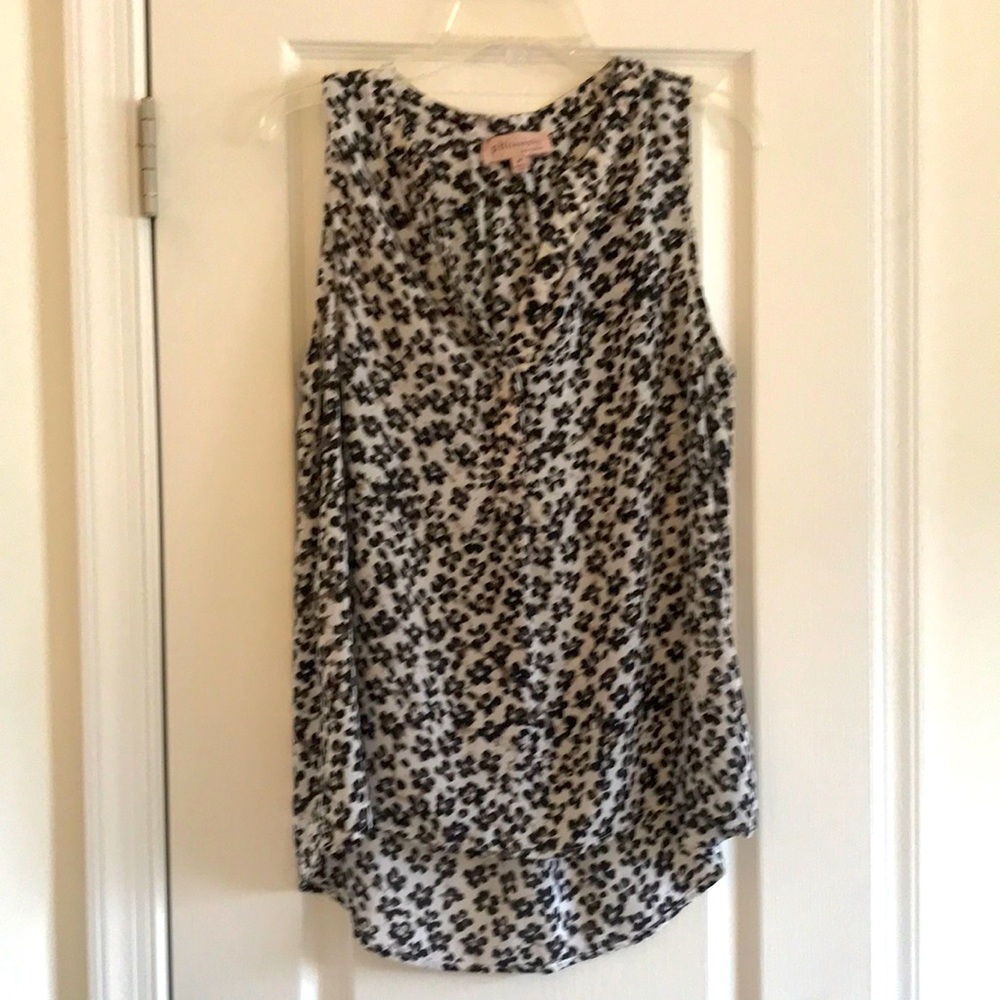 Philosophy black tan floral blouse.